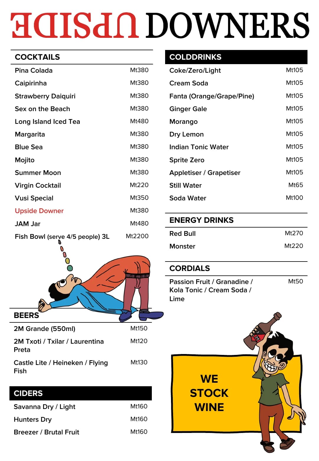 English Menu, page 4 of 4